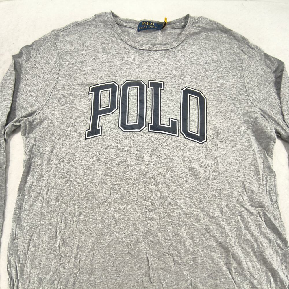 Polo Ralph Lauren Casual Crew Neck Long Sleeve Shirt Mens Size Medium M Gray